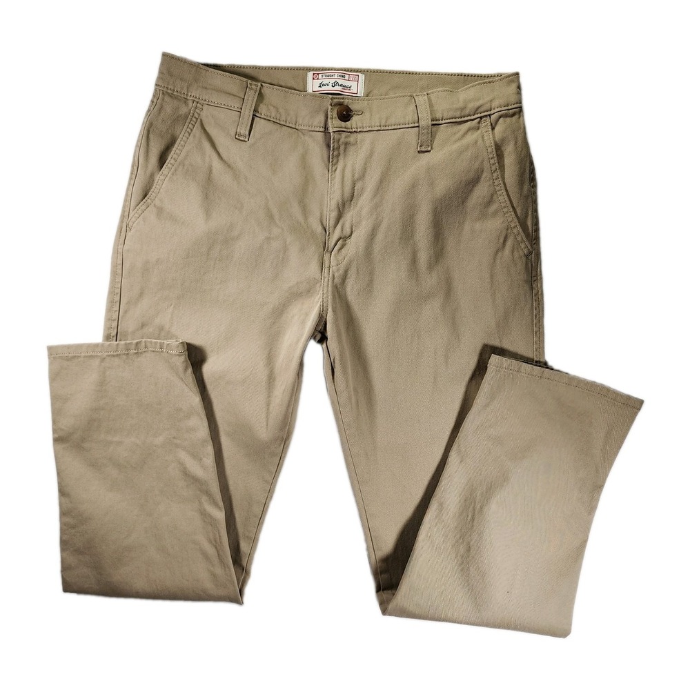 Levi Strauss Signature Essential Straight Leg Chino Pants Men's Size 32x30 Khaki